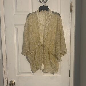Lucky Brand Gold Paisley Kimono